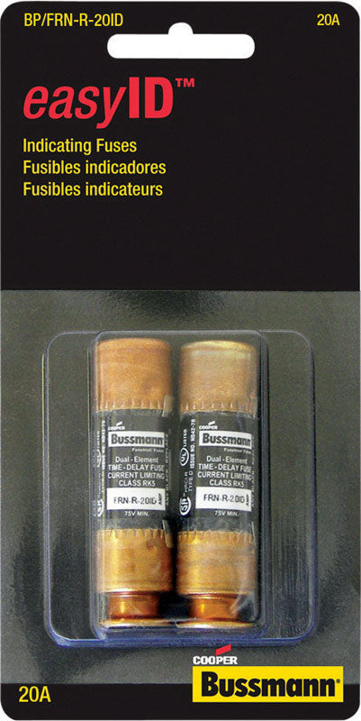 Bussmann easyID Dual Element Time Delay Fuse 20 amps 250 volts 2 pk For Motor Control Centers