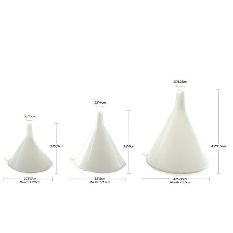 Norpro 243 Funnel Set, Plastic, White