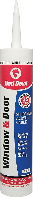 Red Devil 0846 Siliconized Acrylic Caulk, White, -20 to 180 deg F, 10 ...