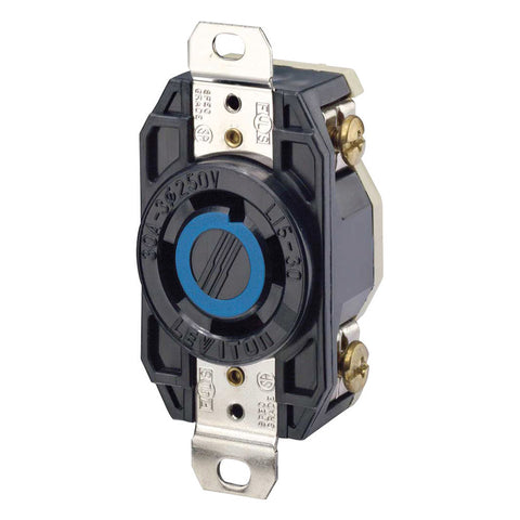 Leviton V-O-Max Electrical Receptacle 30 amps L15-30R 250 volts Black