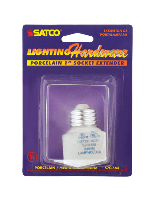 Satco Socket Extender Medium White