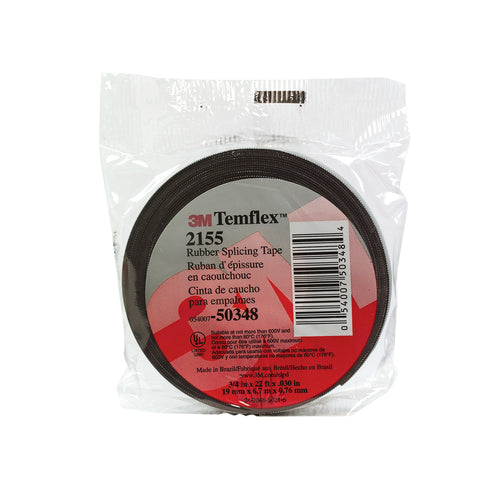 3M Temflex 3/4 in. W X 22 ft. L Black Rubber Splicing Tape