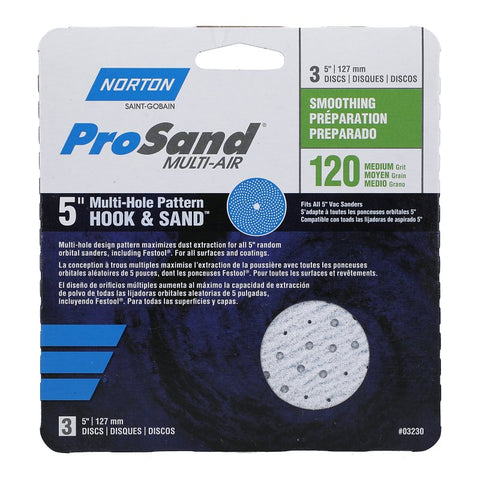 Norton 07660703230 Sanding Disc, 5 in Dia, 11/16 in Arbor, P120 Grit, Medium, Alumina Ceramic Abrasive, Spiral