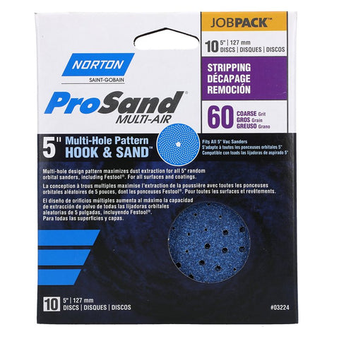 Norton 07660703224 Sanding Disc, 5 in Dia, 11/16 in Arbor, P60 Grit, Coarse, Zirconia Aluminum Abrasive, Spiral
