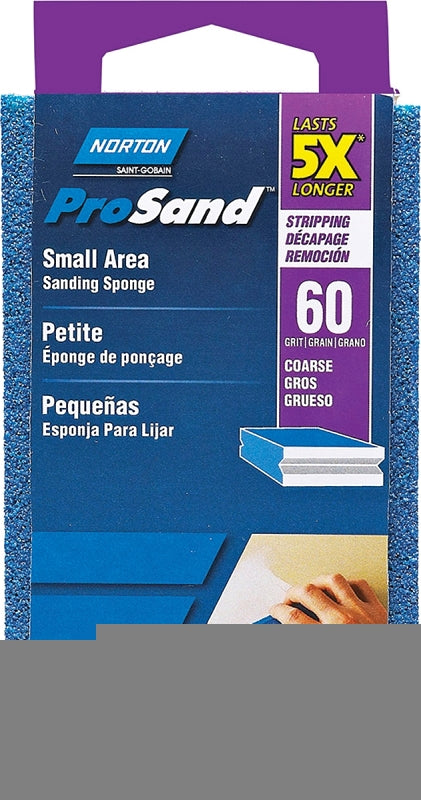 Norton ProSand 82063 Sanding Sponge, 4-1/2 in L, 2-11/16 in W, 60 Grit, Medium, Aluminum Oxide Abrasive