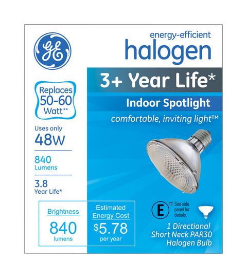 GE Halogen Light Bulb 48 watts 840 lumens Spotlight PAR30 Medium Base (E26) White 1 pk