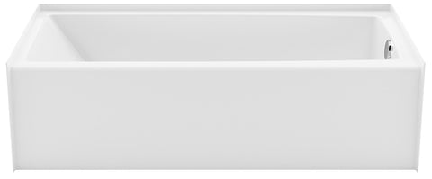 Maax Jaxi 6030 106882-L-000-002 Series Bathtub, Left Hand Drain Location, 49 gal Capacity, 60 in L, 31-1/2 in W, White