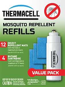 Thermacell MR400-12 Repellent Refill, Includes: (4) Fuel Cartridges, (12) Repellent Mats
