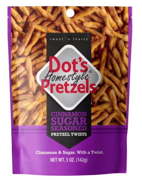 Dot's Homestyle Pretzels 59008 Pretzels Snack, Cinnamon Sugar, 5 oz Bag, Pack of 10