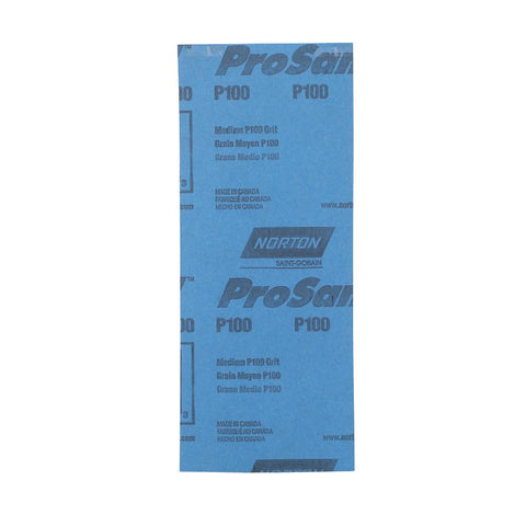 Norton ProSand A259PS Series 68536 Sandpaper, 3-2/3 in W, 9 in L, 100 Grit, Medium, Aluminum Oxide Abrasive