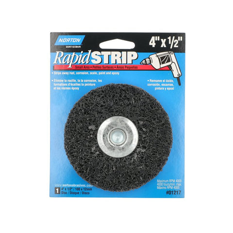 Norton Rapid Strip Series 07660701217 Abrasive Disc, 4 in Dia, Non-Woven, Extra Coarse, Silicone Carbide Abrasive