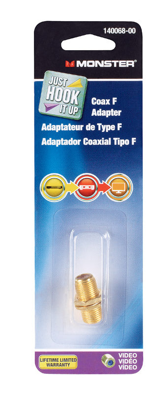 Monster Cable Double Female Coax F Adapter 1