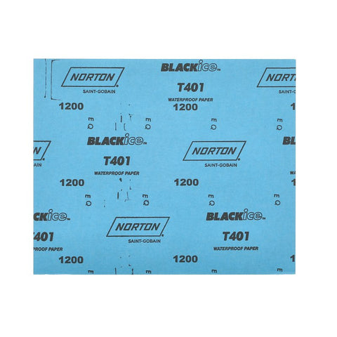 Norton Black Ice 07660748054 Sandpaper, 9 in W, 11 in L, 1200 Grit, Ultra Fine, Silicon Carbide Abrasive, Paper Backing