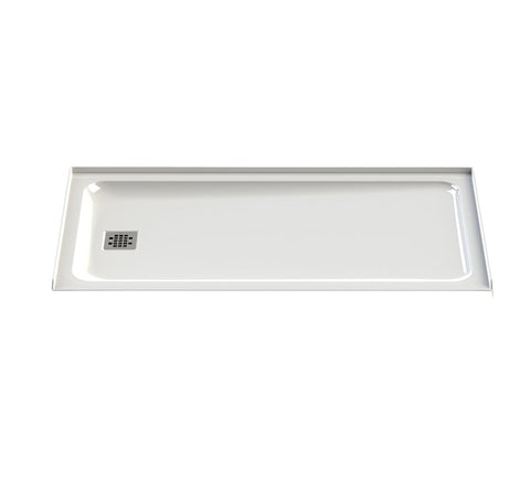 MAAX Olympia 106012-000-001-001 Shower Base, 59-7/8 in L, 32 in W, 2-5/8 in H, Acrylic, White