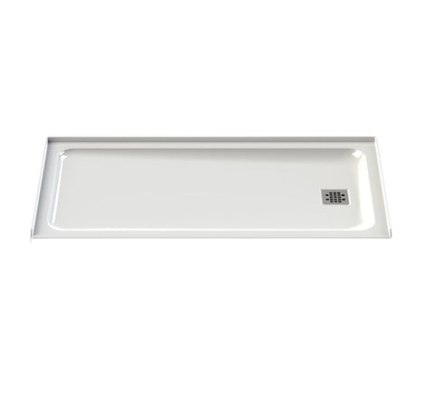MAAX Olympia 106012-000-001-002 Shower Base, 59-7/8 in L, 32 in W, 2-5/8 in H, Acrylic, White