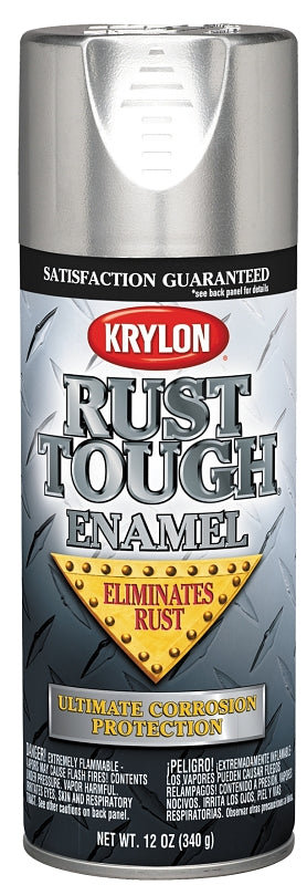 Krylon Rust Tough K09213007 Rust Preventative Spray Paint, Metallic, Aluminum, 12 oz, Can