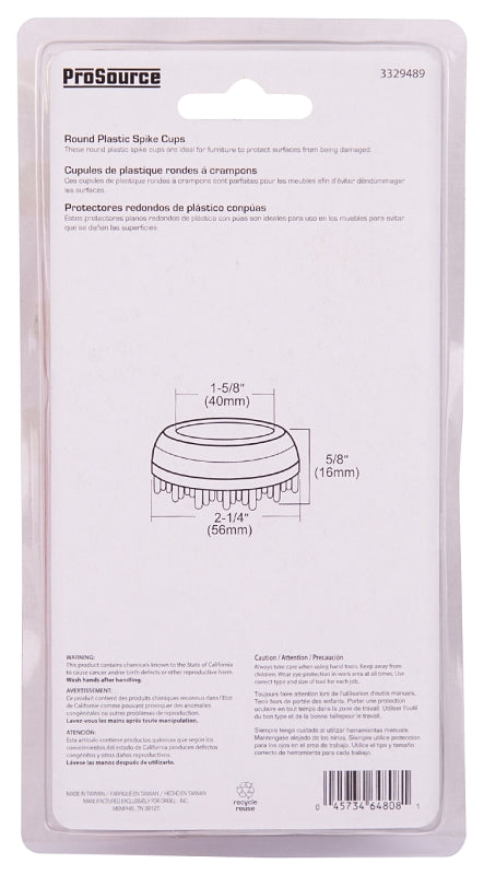 ProSource FE-50810-PS Furniture Glide, Plastic, Clear, Clear, 2-1/4 x 2-1/4 x 5/8 in Dimensions