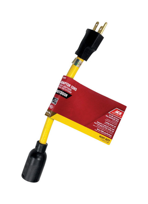 Ace Outdoor Adaptor Cord 12/3 STW 10 in. L Yellow