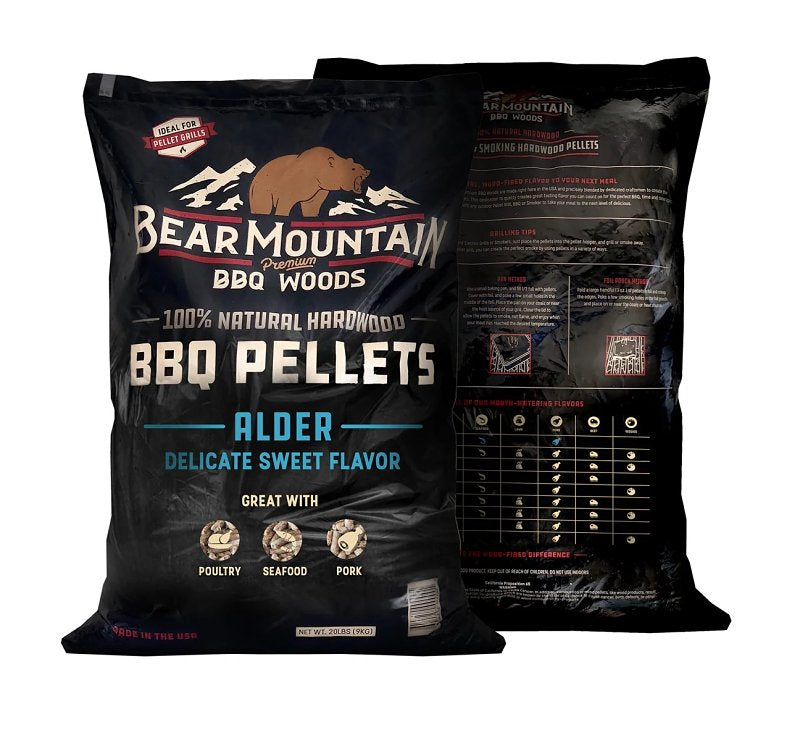 Bear Mountain FK11 Series BBQ Pellet, Alder, 20 in L, Hardwood, 20 lb ...