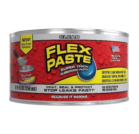 Flex Paste PFSCLRR16 Rubberized Paste, Super-Thick, Clear, 8.75 oz Can