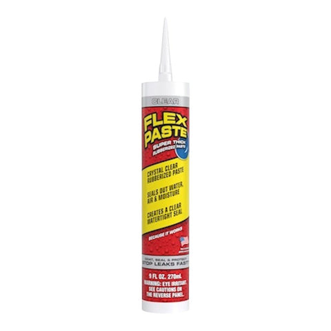Flex Paste PFSCLRR09 Rubberized Paste, Super-Thick, Clear, 9 oz Cartridge