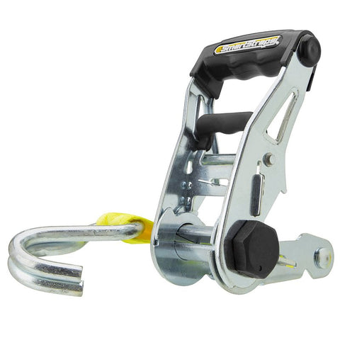 SmartStrap Rachet X Series 351 Stamped Rail Tie-Down, 1-1/2 in W, 14 ft L, Polyester/Steel, Yellow, 1667 lb