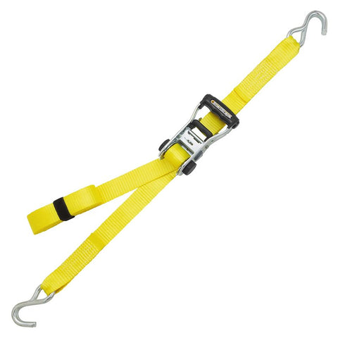 SmartStrap Rachet X Series 351 Stamped Rail Tie-Down, 1-1/2 in W, 14 ft L, Polyester/Steel, Yellow, 1667 lb