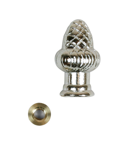 Jandorf Acorn Finial Nickel 1-1/2 in. H 1 pk