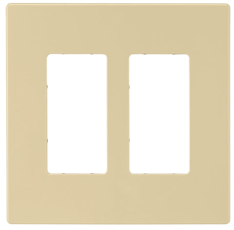Eaton Cooper Wiring PJ PJS262V Wallplate, 4.87 in L, 4.94 in W, 2 -Gang, Polycarbonate, Ivory, High-Gloss