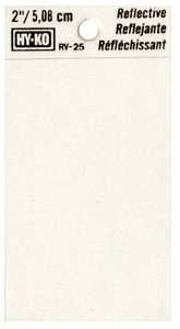 Hy-Ko RV-25/BLNK Reflective Sign, Character: Blank, 2 in H Character, Black Character, Silver Background, Vinyl, Pack of 10