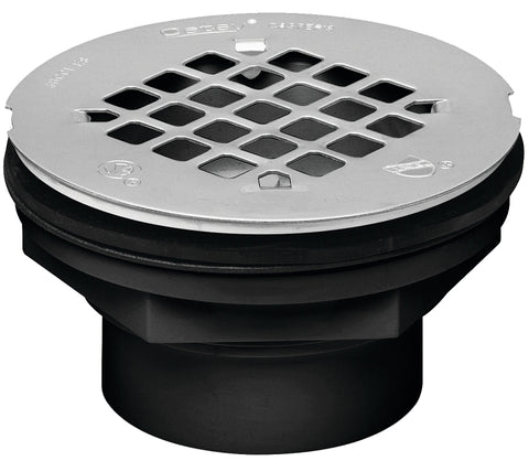 Oatey 42093 Shower Drain, ABS, Black, For: 2 in SCH 40 DWV Pipes