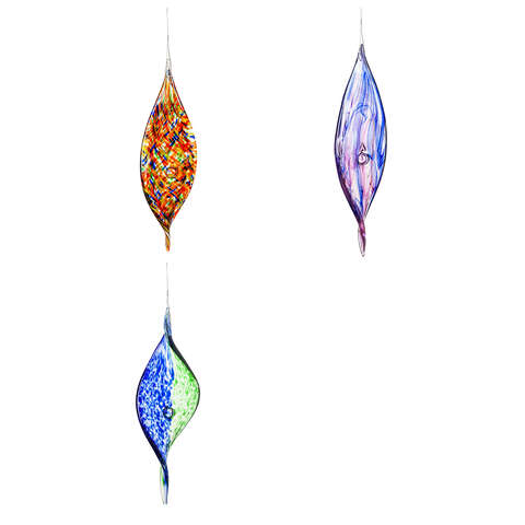 Meadow Creek Multicolored Glass/Metal 15 in. H Hanging Outdoor Decoration, Pack of 12