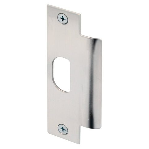 Defender Security U 9483 Strike Plate, 4-7/8 in L, 1-1/4 in W, Stainless Steel, Brushed