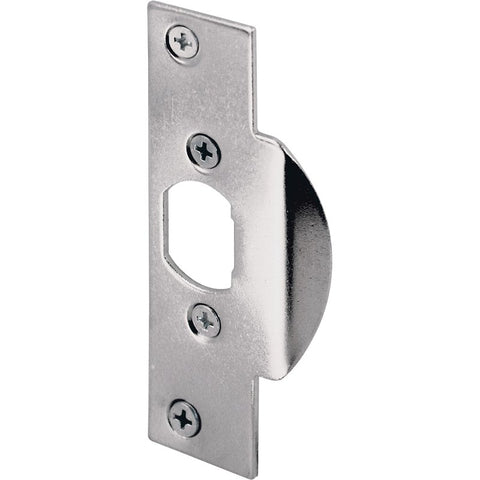 Defender Security U 9474 Security Latch Strike, 4-1/4 in L, 1-1/8 in W, Steel, Chrome-Plated