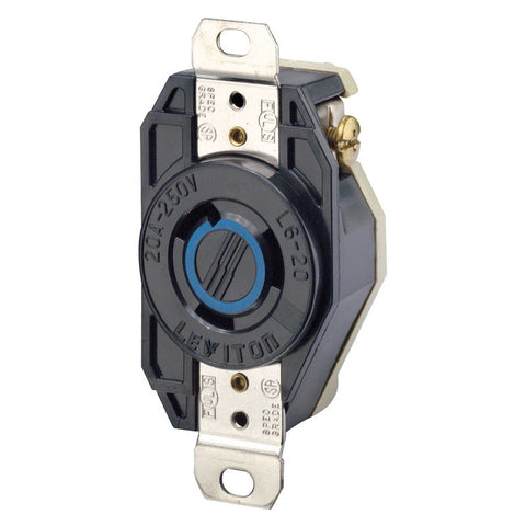 Leviton V-O-Max Electrical Receptacle 20 amps L6-20R 250 volts Black