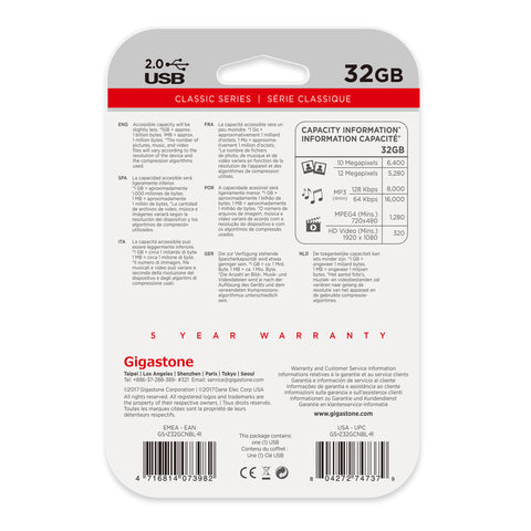 Gigastone Flash Drive 32 GB 1 pk