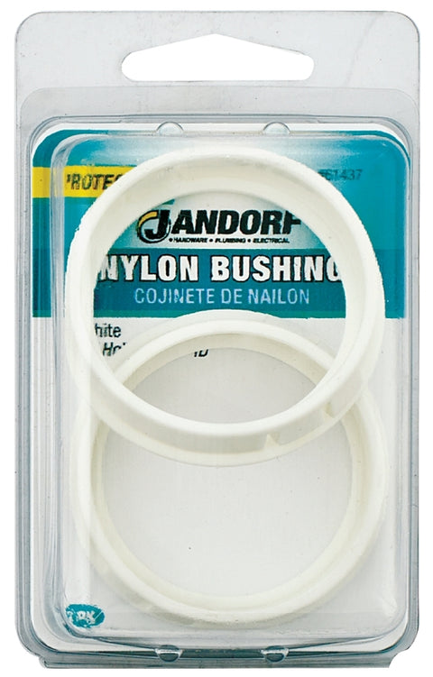 Jandorf 61437 Conduit Bushing, Nylon, White, 1-5/8 in Dia Panel Hole, 0.453 in Thick Panel