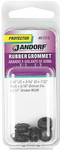 Jandorf 61512 Grommet, Rubber, Black, 7/32 in Thick Panel