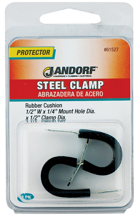 Jandorf 61527 Cushion Clamp, Rubber/Steel, Black