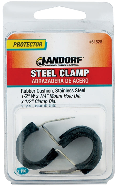 Jandorf 61528 Cushion Clamp, Rubber/Stainless Steel, Black