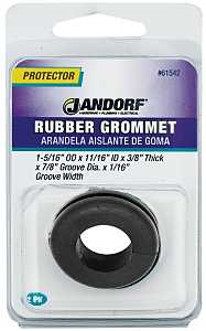 Jandorf 61542 Grommet, Rubber, Black, 3/8 in Thick Panel