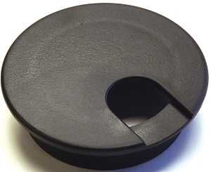 Jandorf 61607 Desk Grommet, 2-1/2 in Dia Cable, Polystyrene, Black