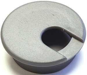 Jandorf 61617 Desk Grommet, 2 in Dia Cable, Polystyrene, Silver