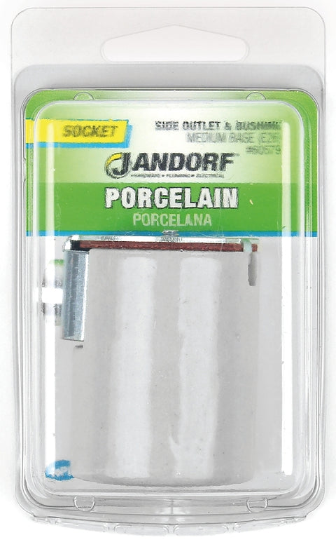 Jandorf 60579 Lamp Socket, 600 V, 660 W, Porcelain Housing Material, White