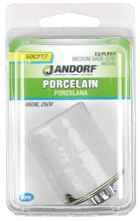 Jandorf 60582 Socket, 250 V, 660 W, Porcelain Housing Material