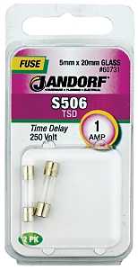 Jandorf 60731 Time Delay Fuse, 0.007 Ohm, 1 A, 250 V, 35 A Interrupt, Glass Body