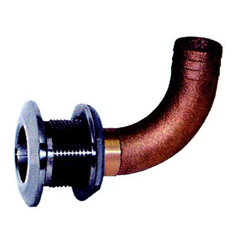 Groco HTHC-S #316 SS Hose Thru-Hull 90 Degree With Bronze Nut