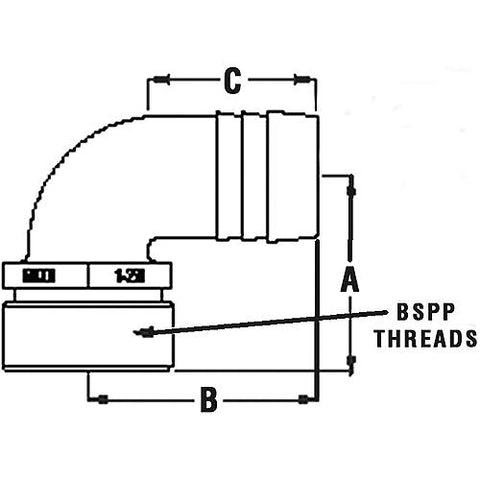Pipe-To-Hose Adapter, 90°