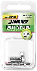 Jandorf 60855 Butt Splice Connector, 16 to 14 AWG Wire, 5/PK