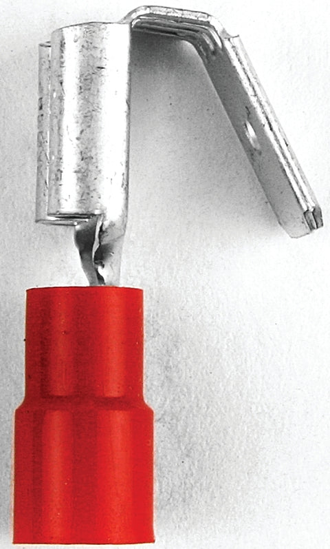 Jandorf 60949 Disconnect Terminal, 22 to 18 AWG Wire, Vinyl Insulation, Copper Contact, Red, 5/PK